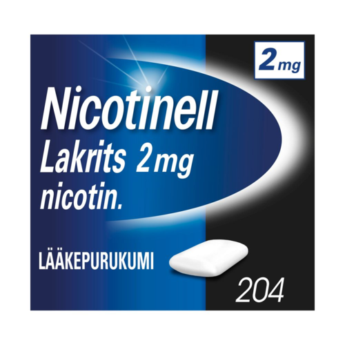 NICOTINELL LAKRITS lääkepurukumi 2 mg 204 fol