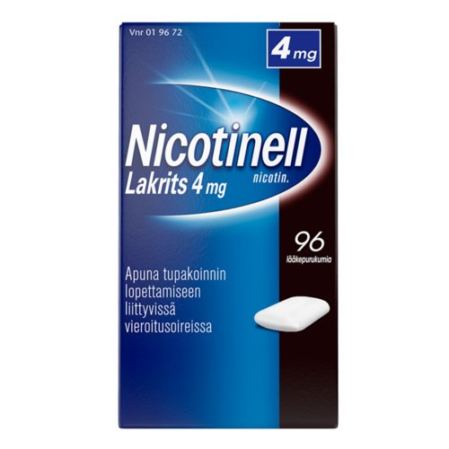 NICOTINELL LAKRITS 4 mg lääkepurukumi 96 fol