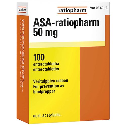 ASA-RATIOPHARM 50 mg enterotabl 100 fol