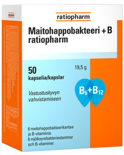 MAITOHAPPOBAKTEERI + B RATIOPHARM 50 KAPS