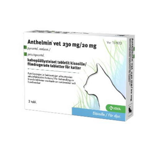 Anthelmin vet tabletti, kalvopäällysteinen 230 mg / 20 mg 2 fol