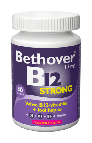 Bethover Strong B12 Vadelma-Sitruuna 30 tabl